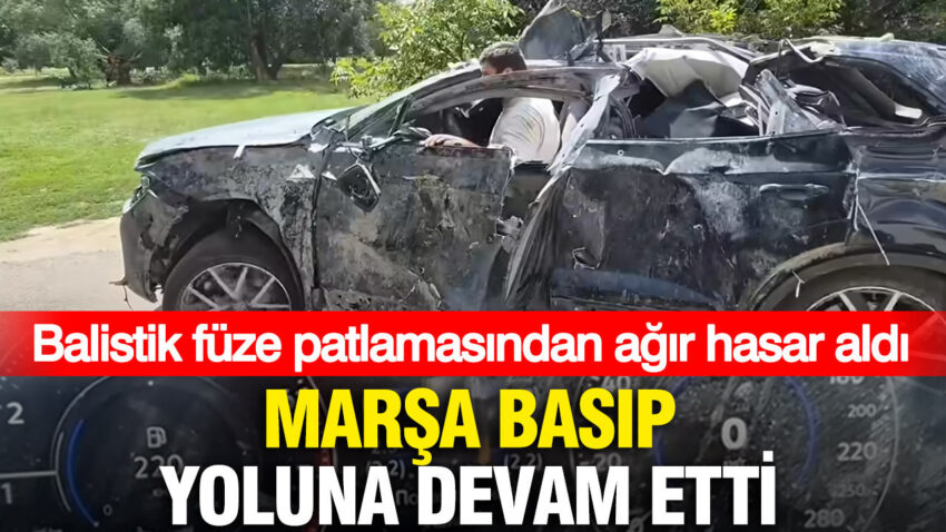 Balistik fuze patlamasindan agir hasar aldi volkswagen touareg marsa basip yoluna devam etti ga3vlggz